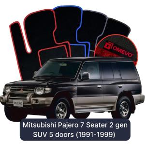 Dywaniki Welurowe OMEVO do Mitsubishi Pajero 7-osobowy 2 gen SUV 5 drzwi (1991-1999)