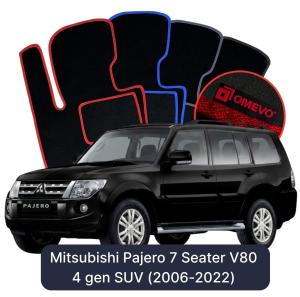 Dywaniki Welurowe OMEVO do Mitsubishi Pajero 7-osobowy V80 4 gen SUV (2006-2022)