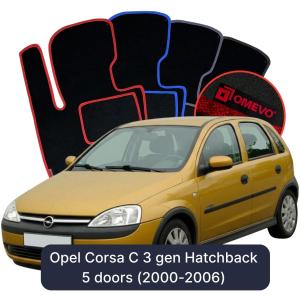 Dywaniki Welurowe OMEVO do Opel Corsa C 3 gen Hatchback 5 drzwi (2000-2006)