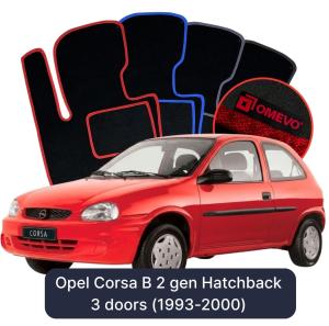 Dywaniki Welurowe OMEVO do Opel Corsa B 2 gen Hatchback 3 drzwi (1993-2000)