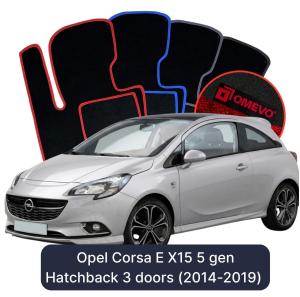 Dywaniki Welurowe OMEVO do Opel Corsa E X15 5 gen Hatchback 3 drzwi (2014-2019)