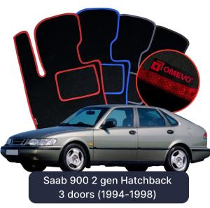 Dywaniki Welurowe OMEVO do Saab 900 2 gen Hatchback 3 drzwi (1994-1998)