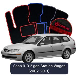 Dywaniki Welurowe OMEVO do Saab 9-3 2 gen Kombi (2002-2011)