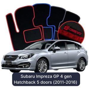 Dywaniki Welurowe OMEVO do Subaru Impreza GP 4 gen Hatchback 5 drzwi (2011-2016)