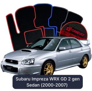 Dywaniki Welurowe OMEVO do Subaru Impreza WRX GD 2 gen Sedan (2000-2007)