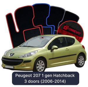 Dywaniki Welurowe OMEVO do Peugeot 207 1 gen Hatchback 3 drzwi (2006-2014)