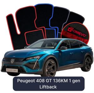 Dywaniki Welurowe OMEVO do Peugeot 408 GT 136KM 1 gen Liftback (2022-2026)