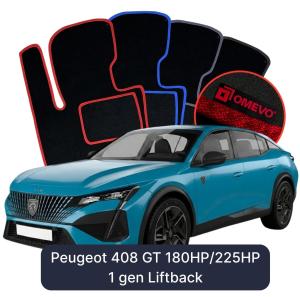 Dywaniki Welurowe OMEVO do Peugeot 408 GT 180KM/225KM 1 gen Liftback (2022-2026)