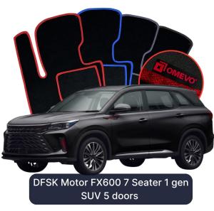 Dywaniki Welurowe OMEVO do DFSK Motor FX600 7-osobowy 1 gen SUV 5 drzwi (2025-2026)