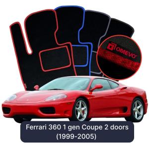 Dywaniki Welurowe OMEVO do Ferrari 360 1 gen Coupe 2 drzwi (1999-2005)