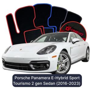 Dywaniki Welurowe OMEVO do Porsche Panamera E-Hybryd Sport Tourismo 2 gen Sedan (2016-2023)