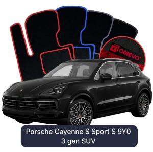 Dywaniki Welurowe OMEVO do Porsche Cayenne S Sport S 9Y0 3 gen SUV (2018-2026)