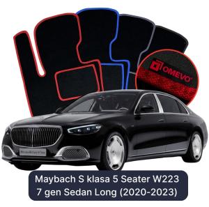 Dywaniki Welurowe OMEVO do Maybach S klasa 5-osobowy W223 7 gen Sedan Long (2020-2023)