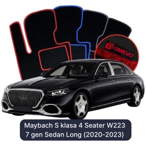 Dywaniki Welurowe OMEVO do Maybach S klasa 4-osobowy W223 7 gen Sedan Long (2020-2023)