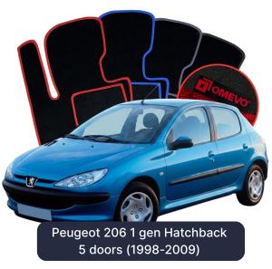 Dywaniki Welurowe OMEVO do Peugeot 206 1 gen Hatchback 5 drzwi (1998-2009)