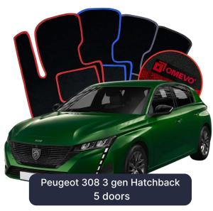Dywaniki Welurowe OMEVO do Peugeot 308 3 gen Hatchback 5 drzwi (2021-2026)