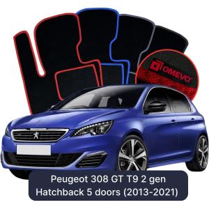Dywaniki Welurowe OMEVO do Peugeot 308 GT T9 2 gen Hatchback 5 drzwi (2013-2021)