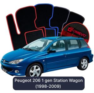 Dywaniki Welurowe OMEVO do Peugeot 206 1 gen Kombi (1998-2009)