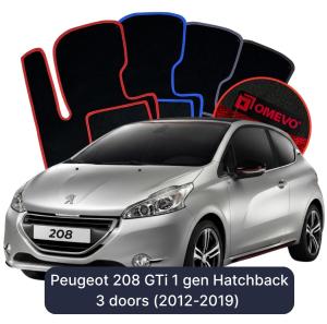 Dywaniki Welurowe OMEVO do Peugeot 208 GTi 1 gen Hatchback 3 drzwi (2012-2019)