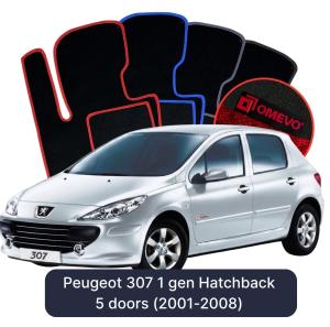 Dywaniki Welurowe OMEVO do Peugeot 307 1 gen Hatchback 5 drzwi (2001-2008)