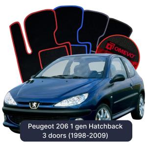 Dywaniki Welurowe OMEVO do Peugeot 206 1 gen Hatchback 3 drzwi (1998-2009)