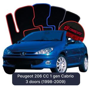Dywaniki Welurowe OMEVO do Peugeot 206 CC 1 gen Cabrio 3 drzwi (1998-2009)