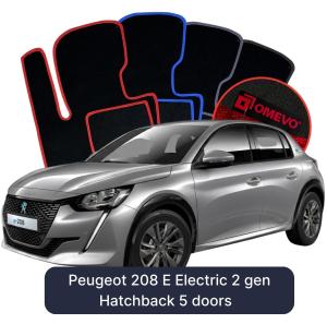 Dywaniki Welurowe OMEVO do Peugeot 208 E Elektryczny 2 gen Hatchback 5 drzwi (2019-2026)