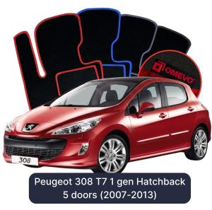 Dywaniki Welurowe OMEVO do Peugeot 308 T7 1 gen Hatchback 5 drzwi (2007-2013)