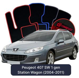 Dywaniki Welurowe OMEVO do Peugeot 407 SW 1 gen Kombi (2004-2011)