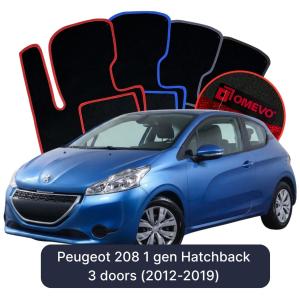 Dywaniki Welurowe OMEVO do Peugeot 208 1 gen Hatchback 3 drzwi (2012-2019)