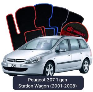 Dywaniki Welurowe OMEVO do Peugeot 307 1 gen Kombi (2001-2008)