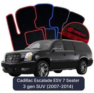 Dywaniki Welurowe OMEVO do Cadillac Escalade ESV 7-osobowy 3 gen SUV (2007-2014)