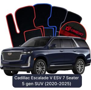 Dywaniki Welurowe OMEVO do Cadillac Escalade V ESV 7-osobowy  5 gen SUV (2020-2025)