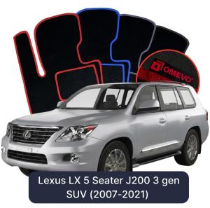 Dywaniki Welurowe OMEVO do Lexus LX 5 osobowa J200 3 gen SUV (2007-2021)