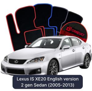 Dywaniki Welurowe OMEVO do Lexus IS XE20 wersja Angielska 2 gen Sedan (2005-2013)