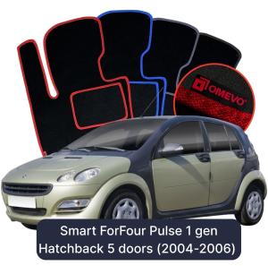 Dywaniki Welurowe OMEVO do Smart ForFour Pulse 1 gen Hatchback 5 drzwi (2004-2006)