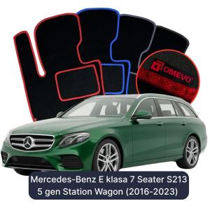 Dywaniki Welurowe OMEVO do Mercedes-Benz E klasa 7-osobowy S213 5 gen Kombi (2016-2023)
