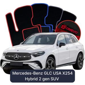 Dywaniki Welurowe OMEVO do Mercedes-Benz GLC USA X254 Hybryda 2 gen SUV (2022-2026)