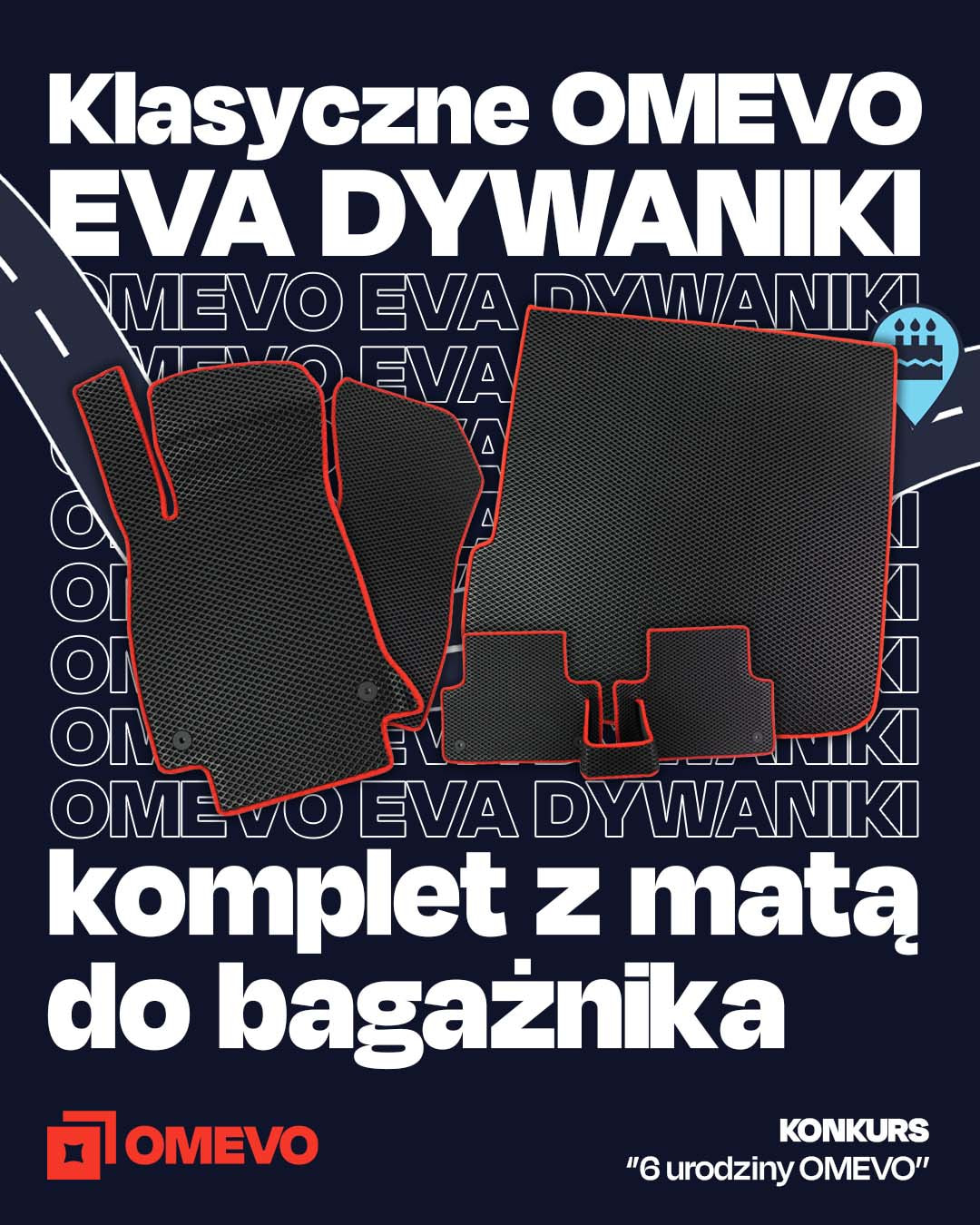 Komplet klasycznych dywaników OMEVO EVA z matą do bagażnika
